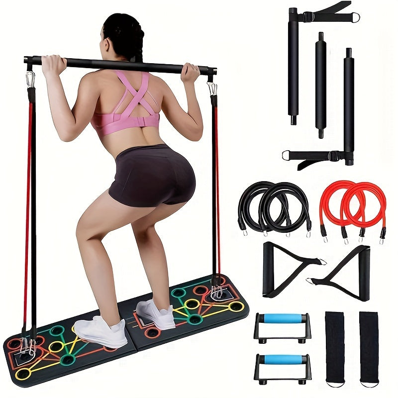 Premium Black Push-Up Board Set with Resistance Bands