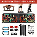 Premium Black Push-Up Board Set with Resistance Bands