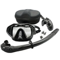 Premium Adult Anti-Fog Snorkel Set with Dry Tube - Black