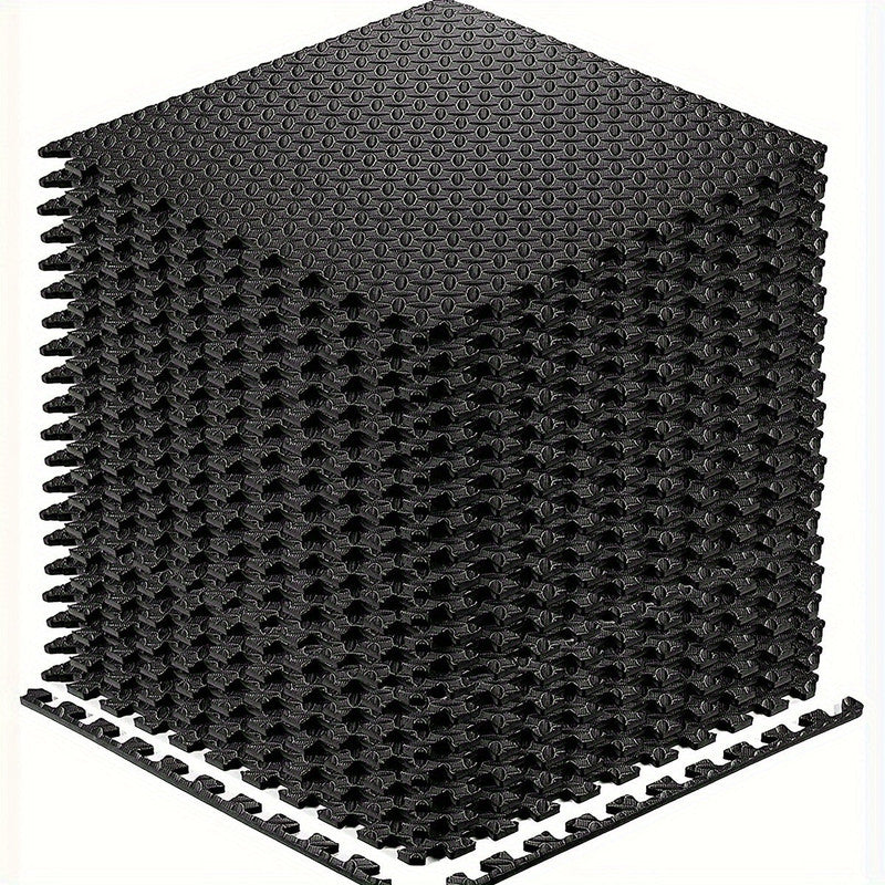 Premium Black Interlocking EVA Fitness Mats Set - 20pcs