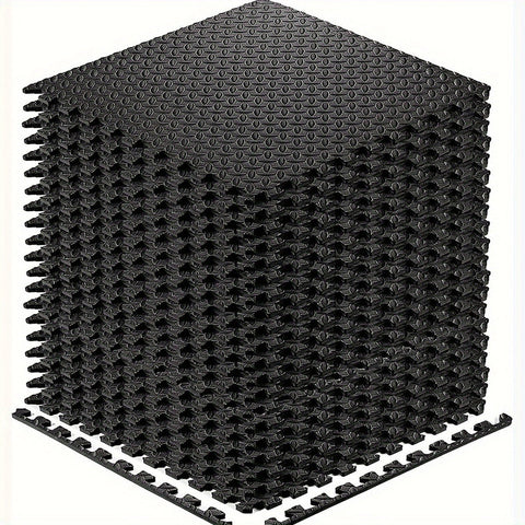 Premium Black Interlocking EVA Fitness Mats Set - 20pcs