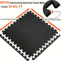 Premium Black Interlocking EVA Fitness Mats Set - 20pcs