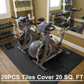 Premium Black Interlocking EVA Fitness Mats Set - 20pcs