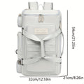 Premium Daypack Backpack – Silvery Grey Nylon with Tassel Accent