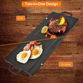 Premium Cast Iron Double-Sided Griddle Pan – Black 50.5 x 23.5cm, Flat & Ridged