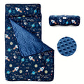 Premium Rocket Pattern Kids Nap Mat - Blue