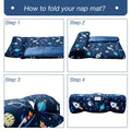 Premium Rocket Pattern Kids Nap Mat - Blue
