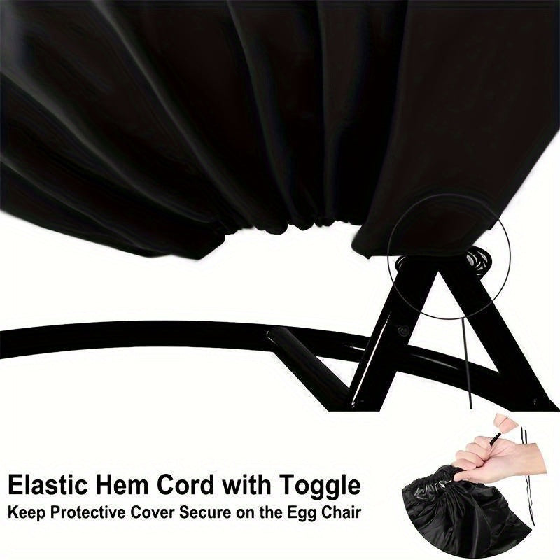 Heavy Duty Hanging Egg Chair Cover Black 800D Polyester with Zipper Closure