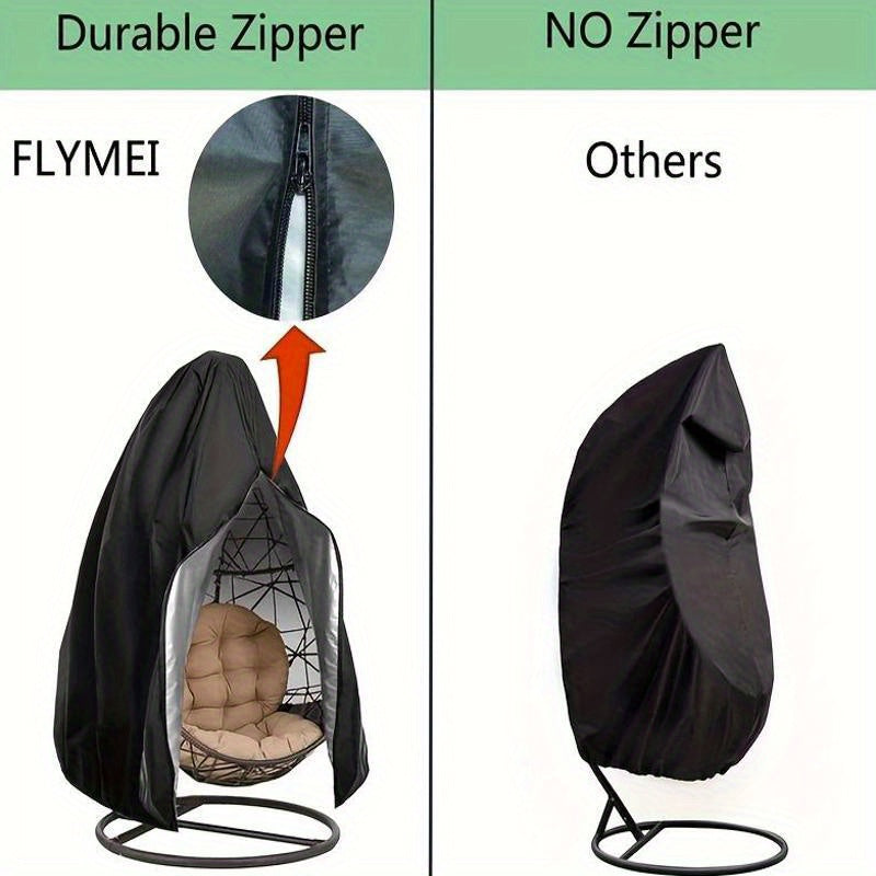 Heavy Duty Hanging Egg Chair Cover Black 800D Polyester with Zipper Closure