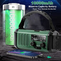 Premium Green 10000mAh Solar Emergency Radio with Flashlight