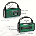 Premium Green 10000mAh Solar Emergency Radio with Flashlight