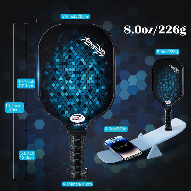 Premium Pickleball Paddle Set with Fibreglass Surface - 4 Pack