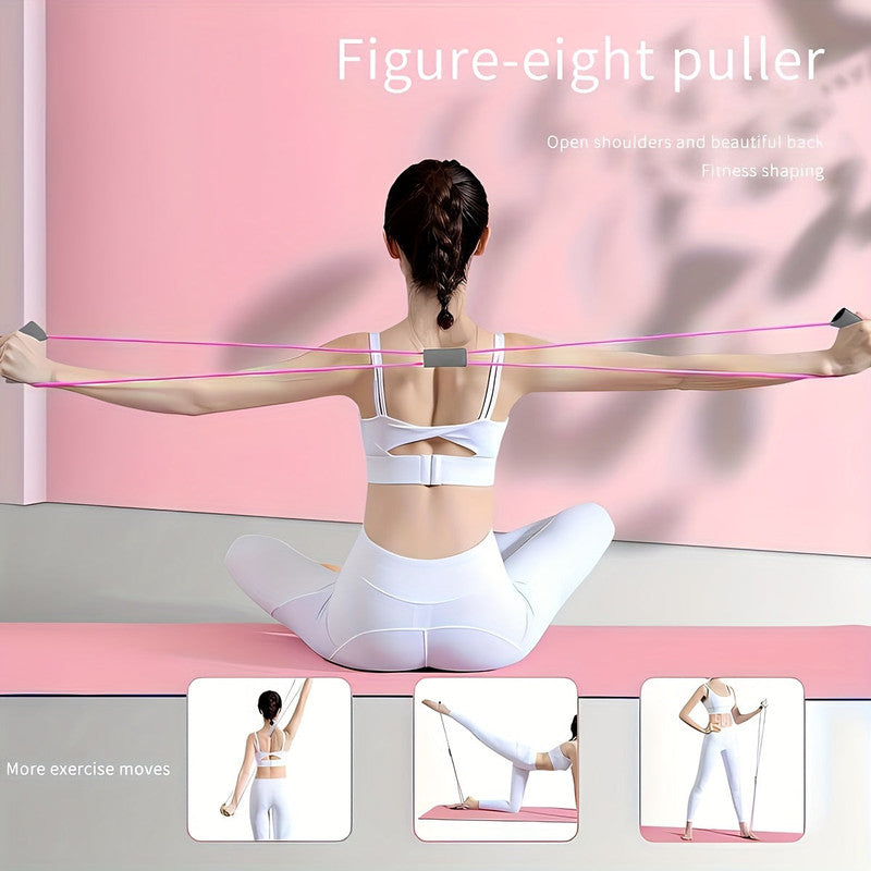 Premium Pink Yoga Pilates Fitness Set with Accessories - 8pcs
