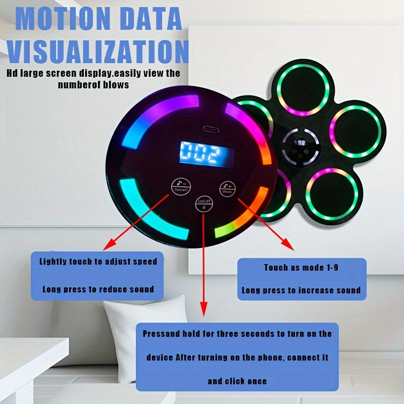 Premium Black 9-Speed Smart Boxing Machine with Wireless Music