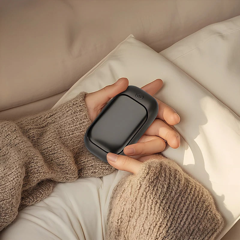 Premium Black 2 in 1 Portable Twin Hand Warmer Rechargeable Heater