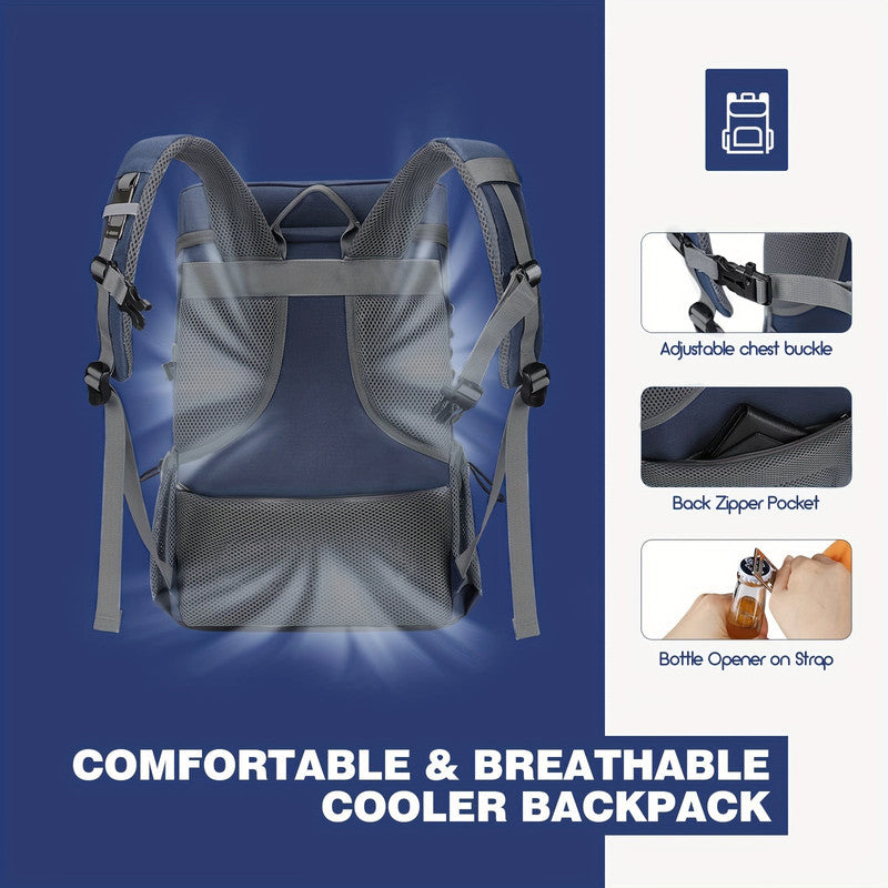 Premium Insulated Sports Backpack – Blue 35-Can Capacity