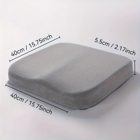 Premium Memory Foam Seat Cushion – Black & Light Grey for Office and Car