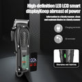 Men's Black Electric Hair Clipper with LCD Display T-Blade and USB Charging
