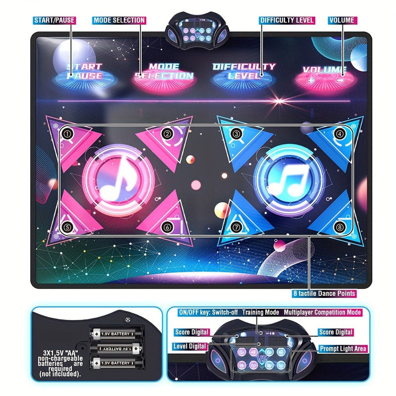 Double Dance Mat Music Light Exercise Toy - SuperSaverAU - view 5