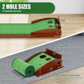 Premium Green Indoor Golf Putting Mat with 2-Hole Training Design