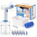 Sky Blue Electric Ear Irrigation System Kit with 10 Nozzles and USB Charging