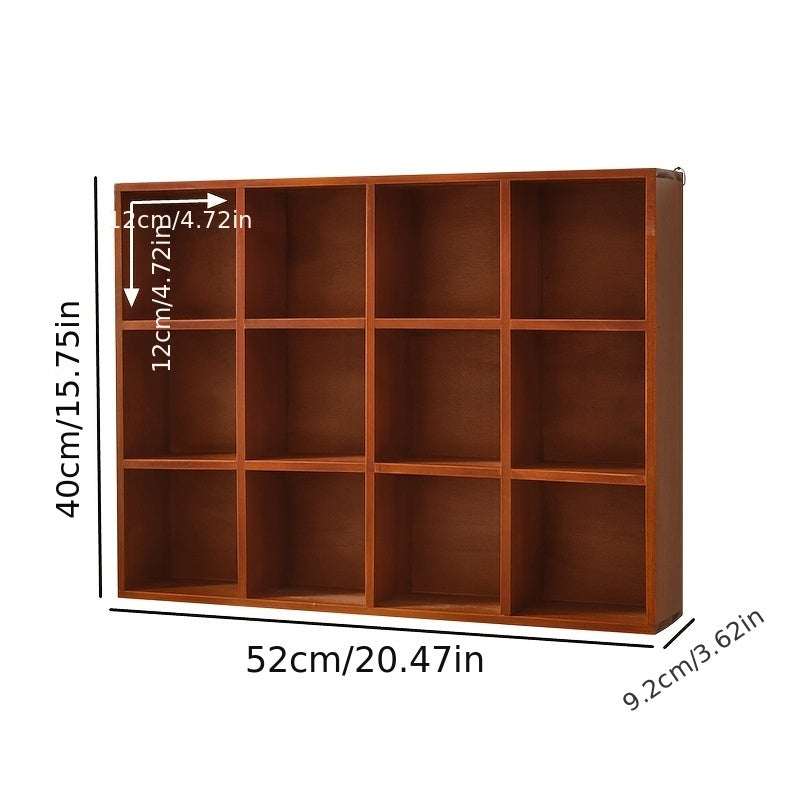 Premium Wood Storage Box & Cup Organiser – Brown 8 Compartment Holder