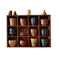 Premium Wood Storage Box & Cup Organiser – Brown 8 Compartment Holder