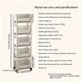 5 Tier Mobile Bookshelf Office Cart Light Beige Rolling Storage Organiser