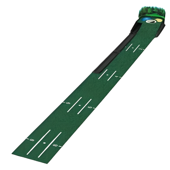 Premium Green Golf Putting Mat with Automatic Ball Return - 275cm