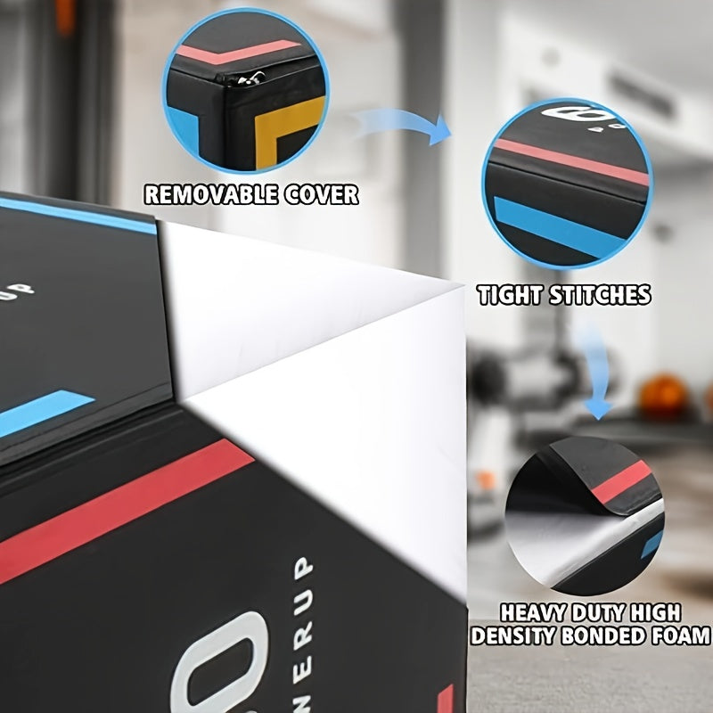 Premium Black Multifunction Jump Training Box with Non-Slip Surface