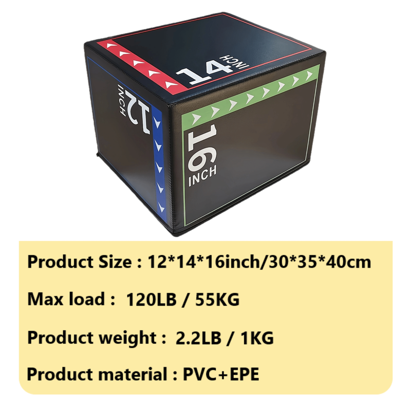 Premium Black Soft Fitness Jump Box with PVC Foam