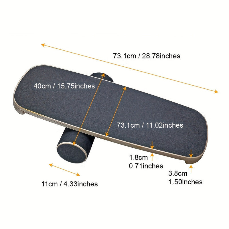 Premium Black Wooden Surf Balance Board for Core Training