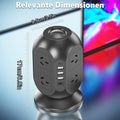 Premium 12-in-1 Tower Power Strip with 8 AC Outlets & USB-C - Black