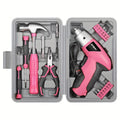 Premium Cordless Electric Screwdriver Tool Set with USB Charging - Pink 3.6V