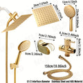 Golden Rainfall Shower Head and Handheld Combo Set with 3 Way Diverter