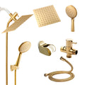 Golden Rainfall Shower Head and Handheld Combo Set with 3 Way Diverter