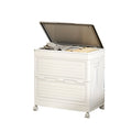 Premium Outdoor Foldable Storage Box – White 42 Gallons with Wheels