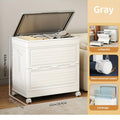 Premium Outdoor Foldable Storage Box – White 42 Gallons with Wheels