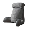 Premium Cool Latex Reading Pillow – Grey Backrest with Armrests & Pockets