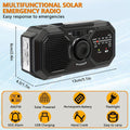 Premium Black 1200mAh Emergency Solar Hand Crank Radio