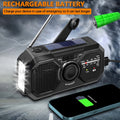 Premium Black 1200mAh Emergency Solar Hand Crank Radio