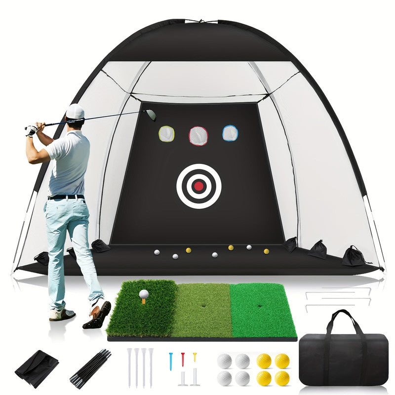 Premium Golf Practice Net with Mat and Target - 300 x 200cm
