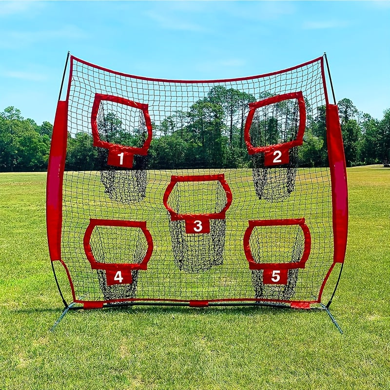Premium Football Target Throwing Net with 5 Pockets - 213 x 213cm