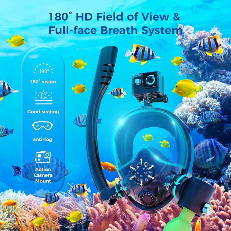 Premium Diving Set with 0.5L Tank & Camera Mount - Green
