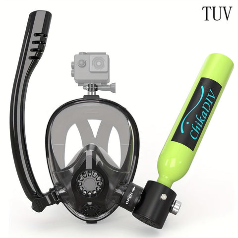 Premium Diving Set with 0.5L Tank & Camera Mount - Green