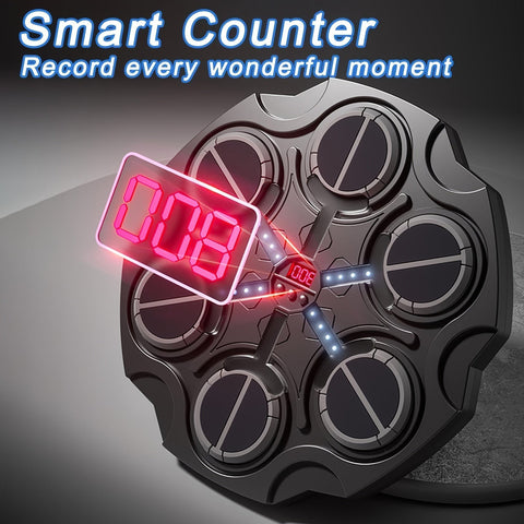 Premium Black Wall-Mounted Smart Boxing Game with LED Targets & Gloves