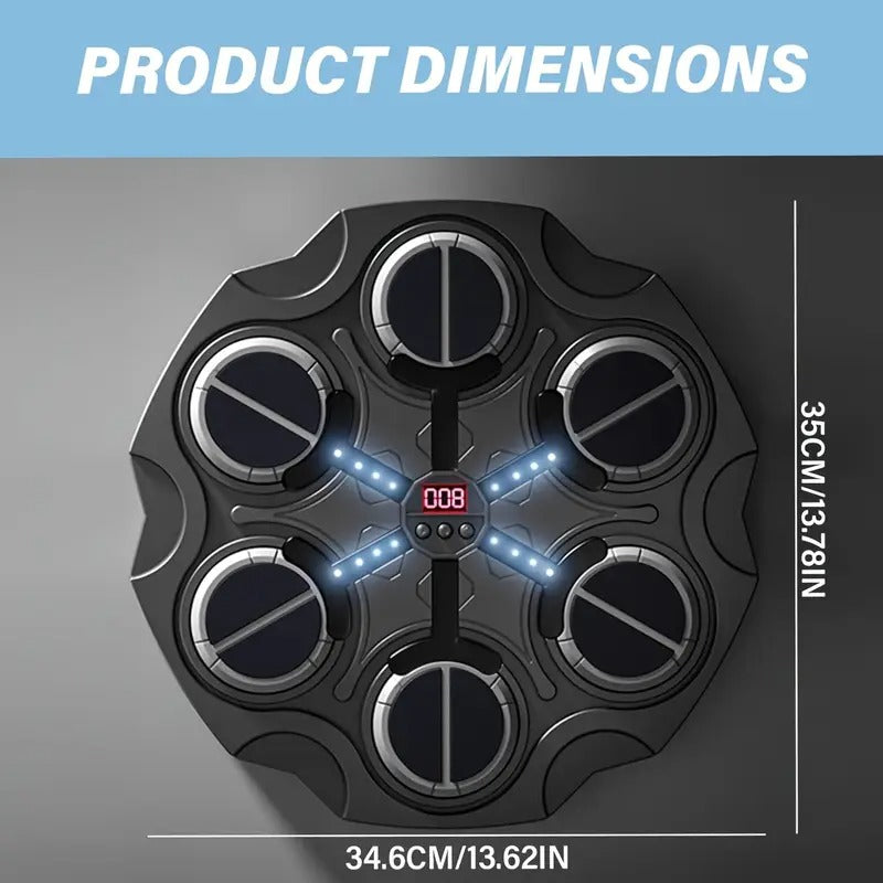 Premium Black Wall-Mounted Smart Boxing Game with LED Targets & Gloves