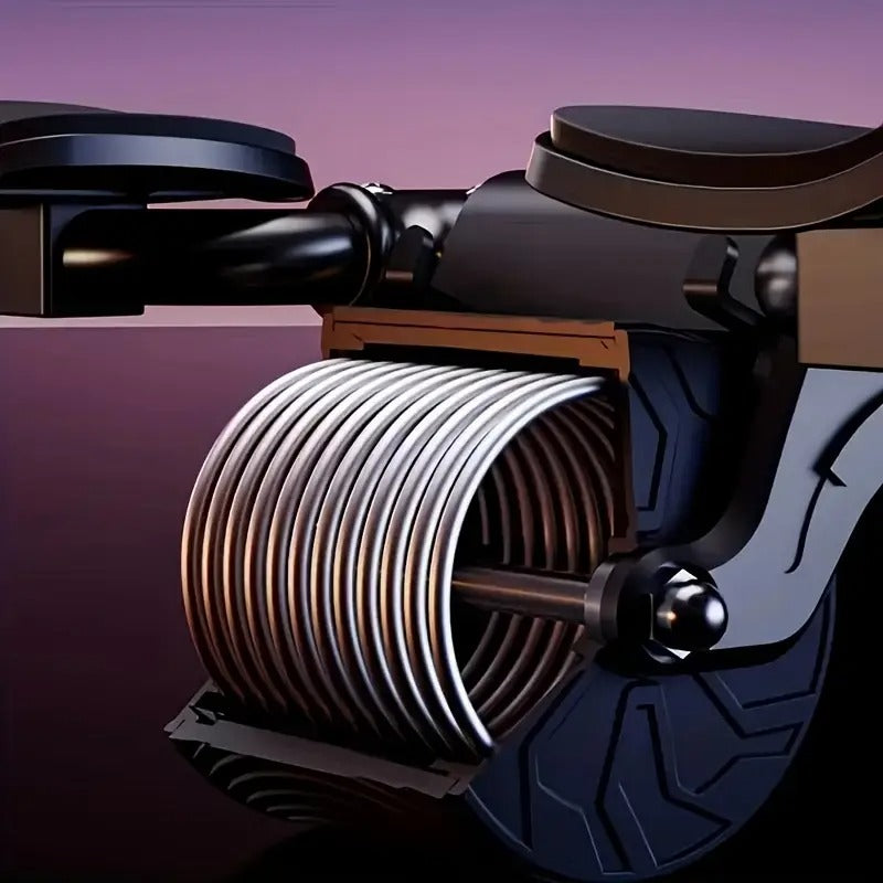 Premium Black Automatic Rebound Ab Roller with Elbow Pads