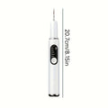 White Rechargeable Electric Tooth Cleaner with LED Light 5 Modes and 2 Heads