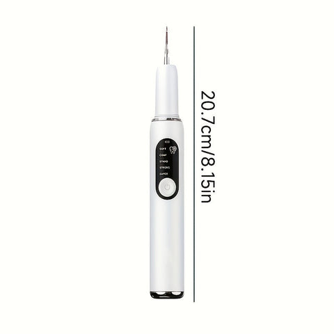 White Rechargeable Electric Tooth Cleaner with LED Light 5 Modes and 2 Heads